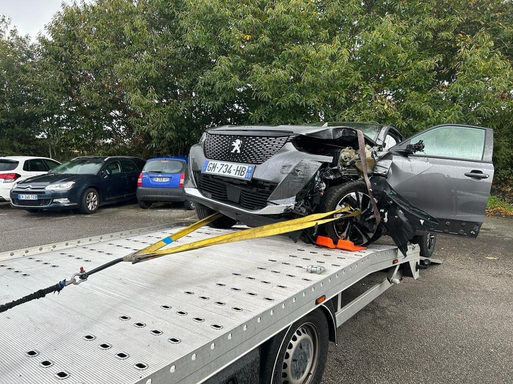 dépannage d'un véhicule accidenté